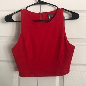 Red crop top tank